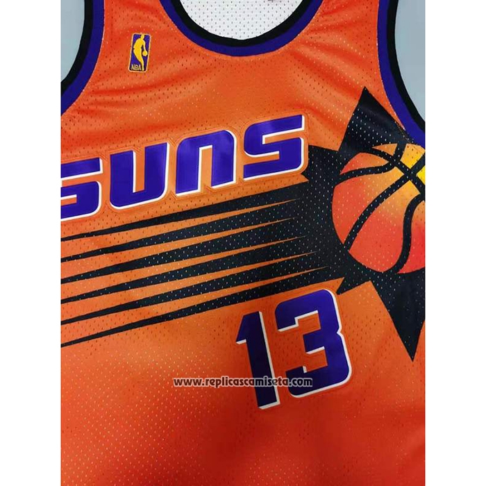 Camiseta Phoenix Suns Steve Nash NO 13 Mitchell & Ness 1996-97 Naranja